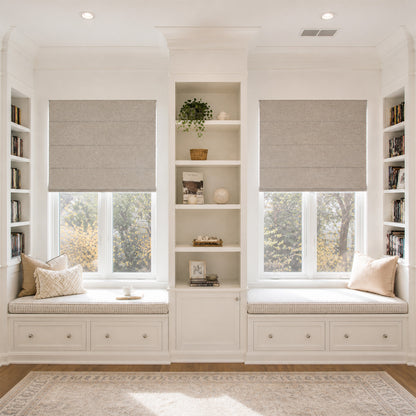 Berissa Custom No-Drill Soft Blackout Roman Shades
