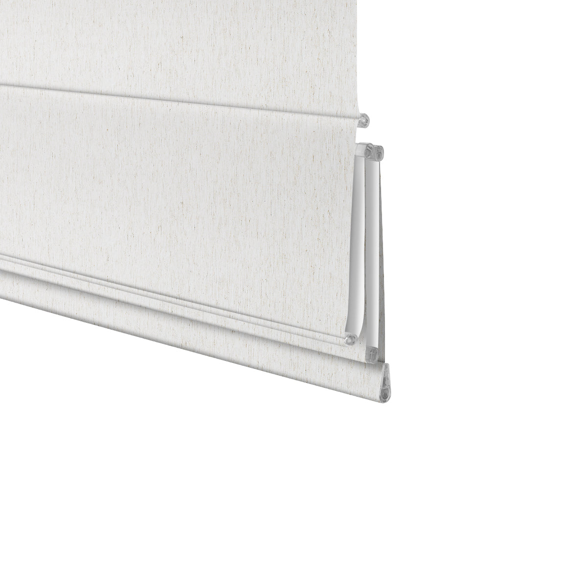 Berissa Classic Obscura Linen Blackout Linen No Drill Roman Shades showcasing elegant linen fabric design.