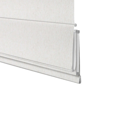 Berissa Classic Obscura Linen Blackout Linen No Drill Roman Shades showcasing elegant linen fabric design.