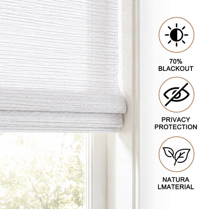 Berissa Cordless Woven Wood Shades Bamboo Roman Shades