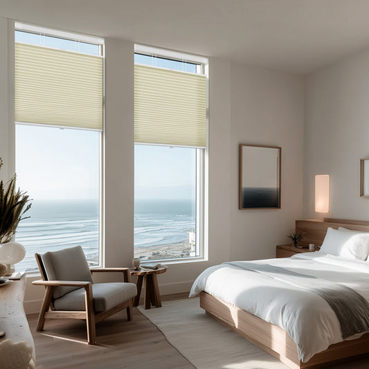 Berissa No Drill Extra Wide Top Down Bottom Up Honeycomb Cellular Shades