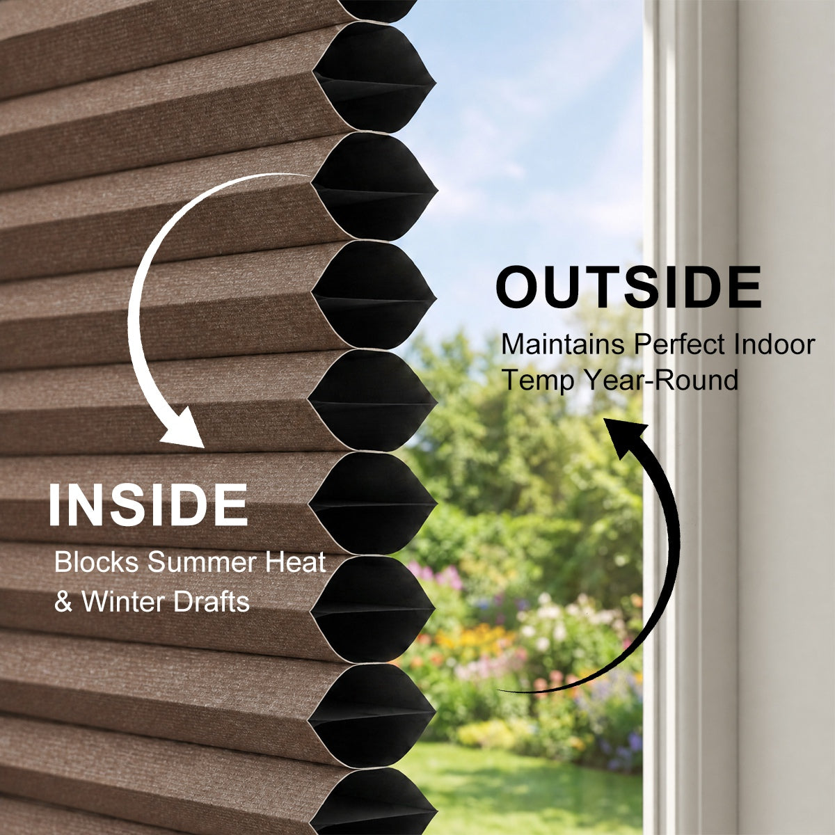 Berissa Motorized No-Drill Top-Down Bottom-Up Blackout Cellular Shade
