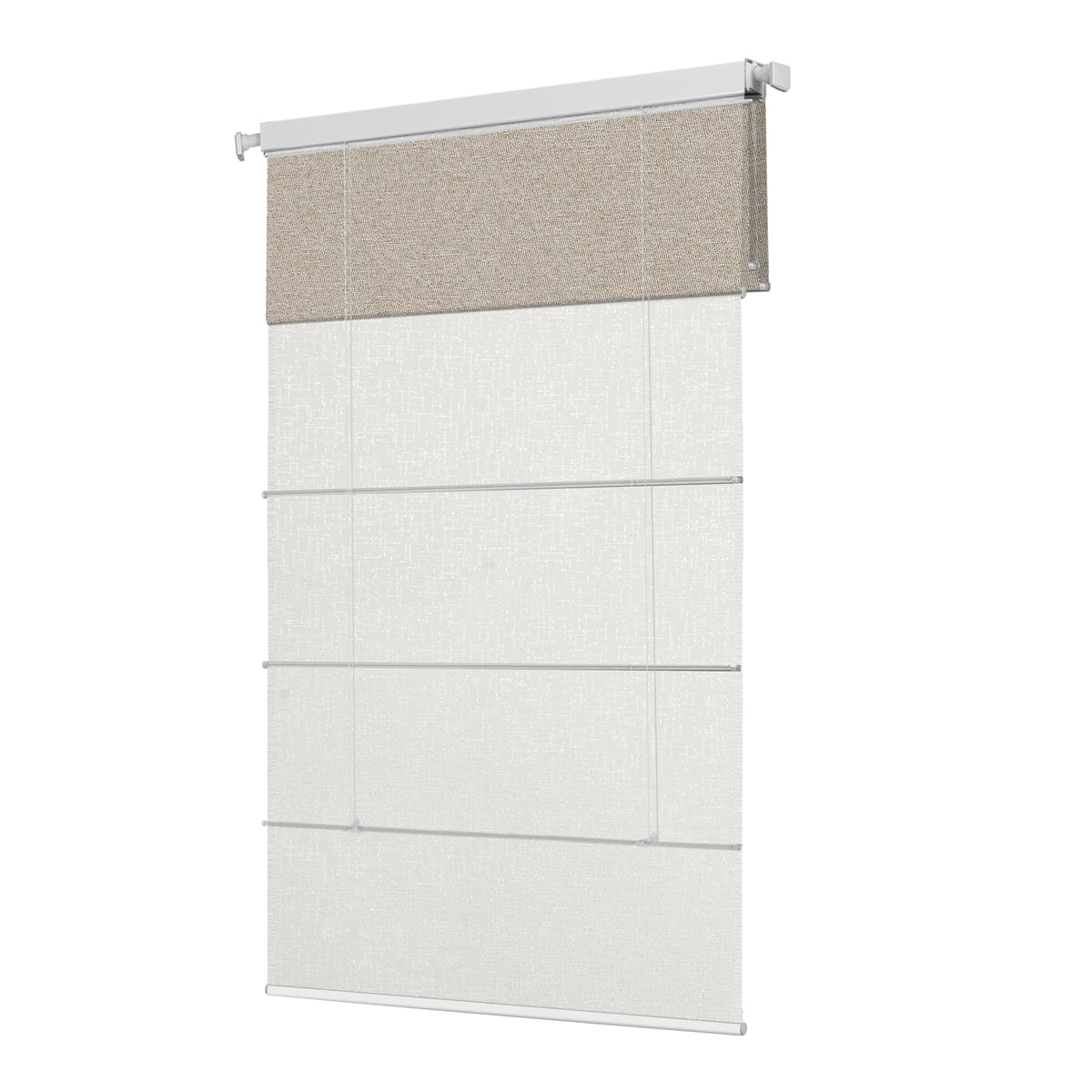 Berissa Day Night Soft Elegant Blackout Custom Color Roman Shades: Rear View