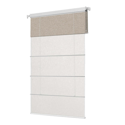 Berissa Day Night Soft Elegant Blackout Custom Color Roman Shades: Rear View