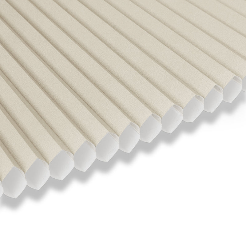 Berissa 1.5 Inch Heat Insulated Cellular Blinds showcasing the intricate cellular structure in a neutral color.
