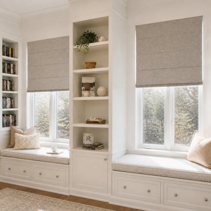 Berissa Custom No-Drill Soft Blackout Roman Shades