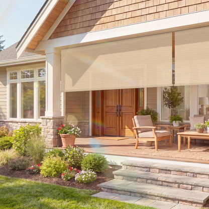 Berissa Custom Outdoor Cordless Patio Roller Shade
