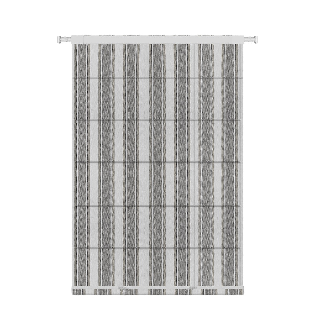 Berissa Modern No Tool Vertical Stripe Cordless Roman Shade: Rear View
