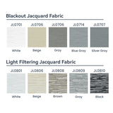 Berissa Square Shell Imitation Linen Blackout Cordless Roller Shades color swatches showing various fabrics.
