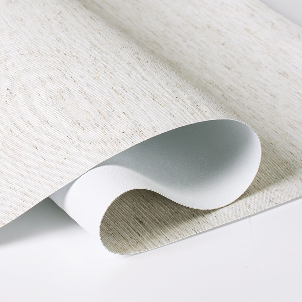 Berissa No Drill White & Warm Beige Wheat Texture Roller Blinds: Fabric