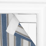 Close-up of Berissa Square Series Extra Wide Roman Shade Cordless Child Safe, featuring a stylish herringbone pattern.
