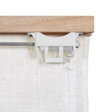 Berissa Soft Creamy Cotton Beige Textured Roman Shades: Headrail Detail 1