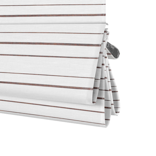 Berissa Canvas with Walnut Stripes Roman Shades