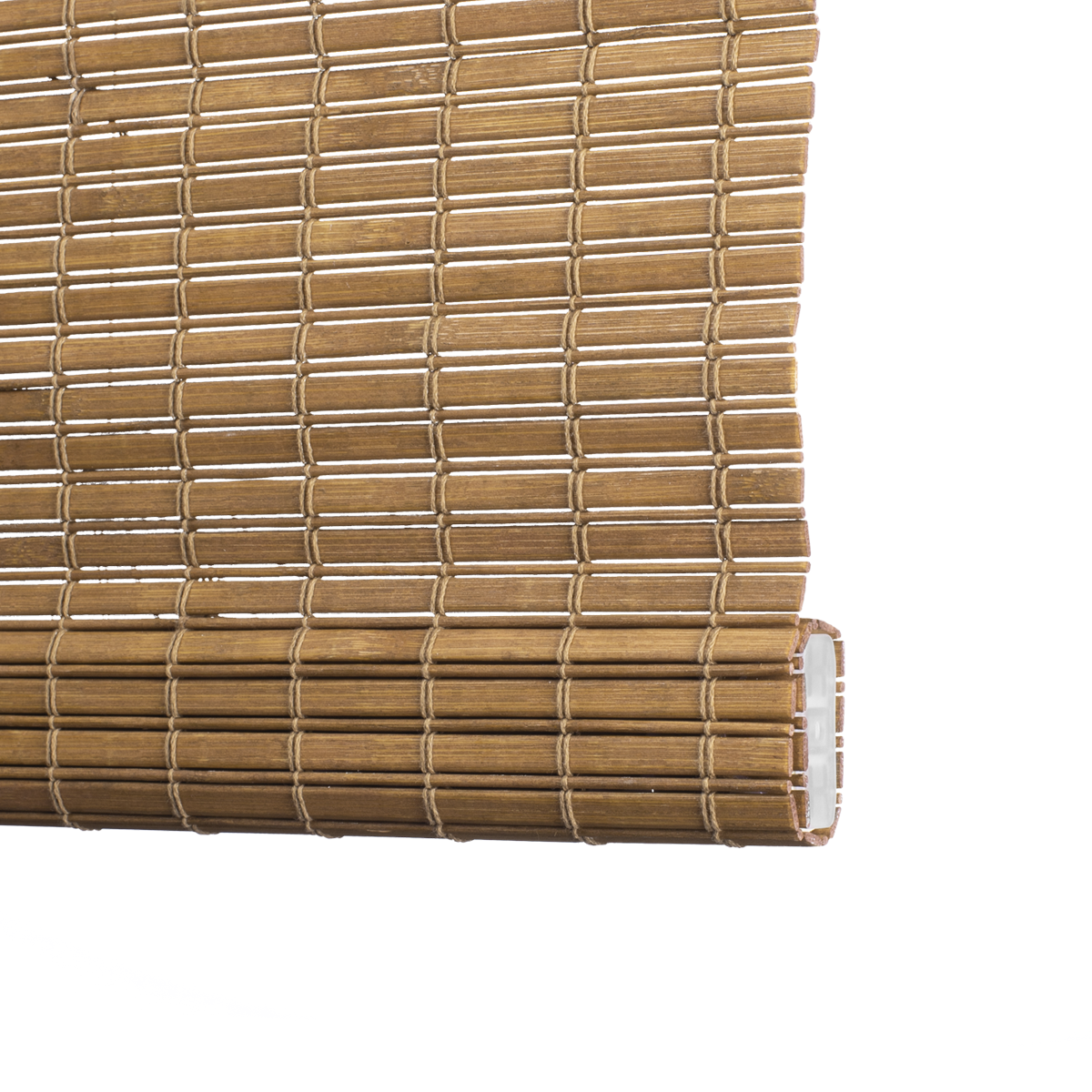 Berissa Cordless Light Filtering Bamboo Roman Shades with natural bamboo texture.