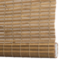 Berissa Cordless Light Filtering Bamboo Roman Shades with natural bamboo texture.