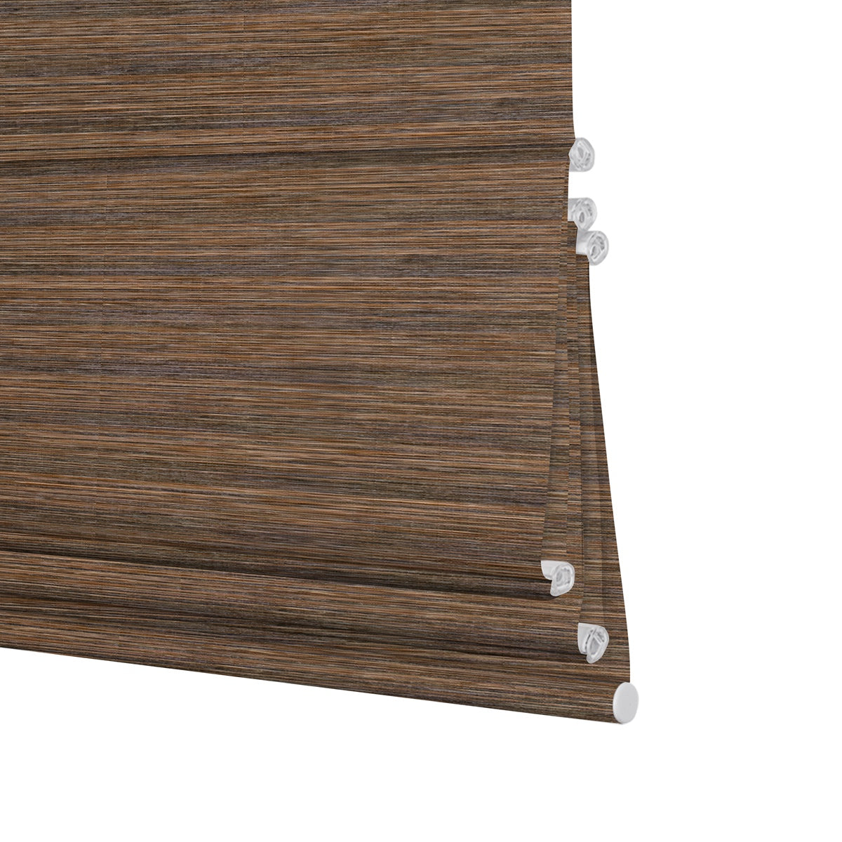 Berissa Natural Woven 70 Blackout Lien Fabric Roman Shades: Bottom Rail View