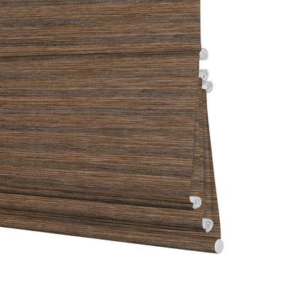 Berissa Natural Woven 70 Blackout Lien Fabric Roman Shades: Bottom Rail View