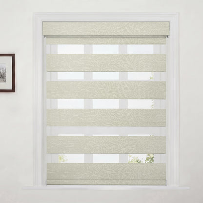 Berissa Custom No Drill Texture Day Night Blackout Zebra Blinds