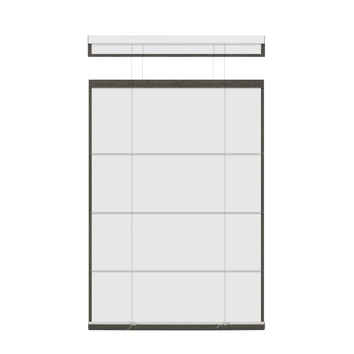 Berissa Linen Look Blackout Flat Fold Top Down Bottom Up Roman Shade: Rear View