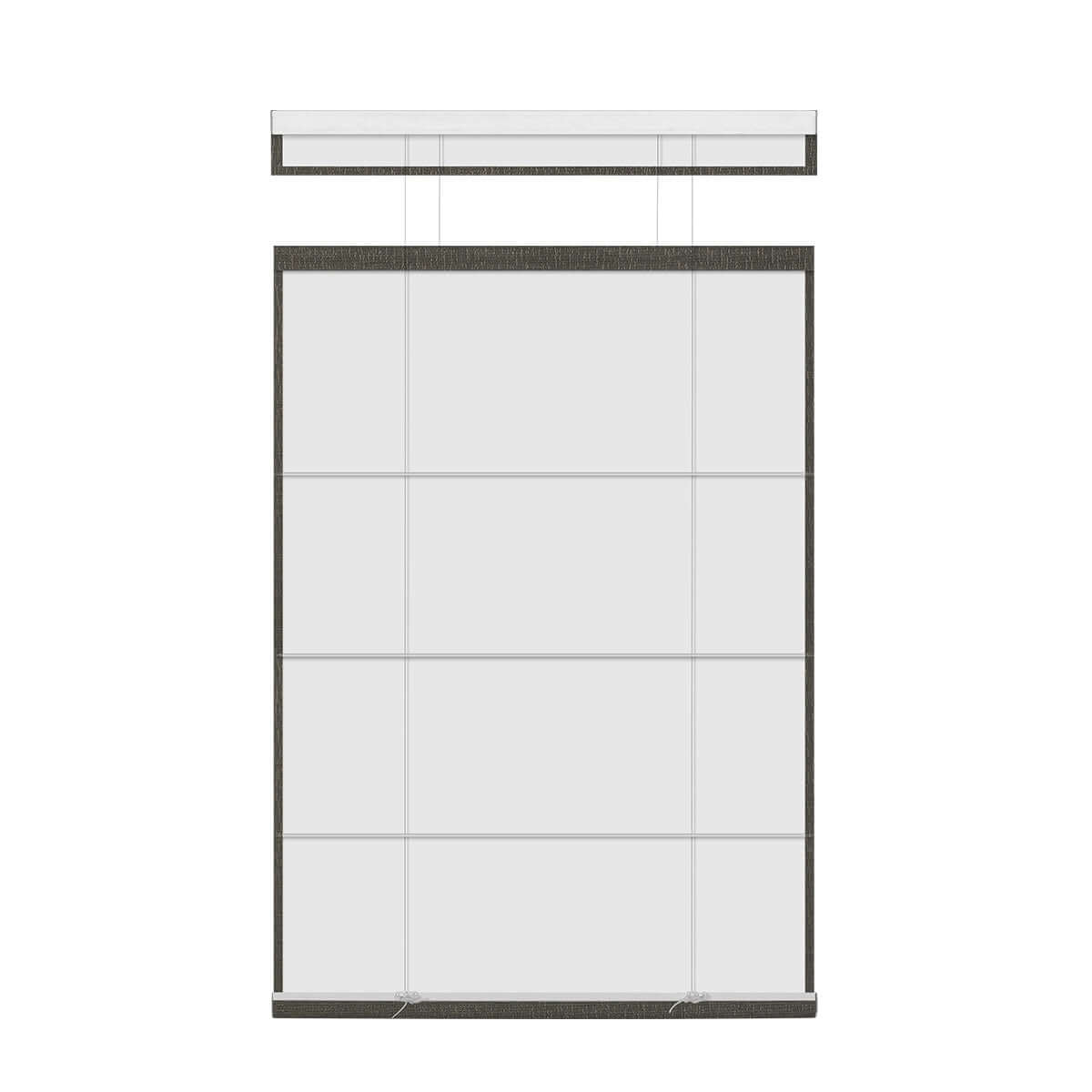 Berissa Linen Look Blackout Flat Fold Top Down Bottom Up Roman Shade: Rear View