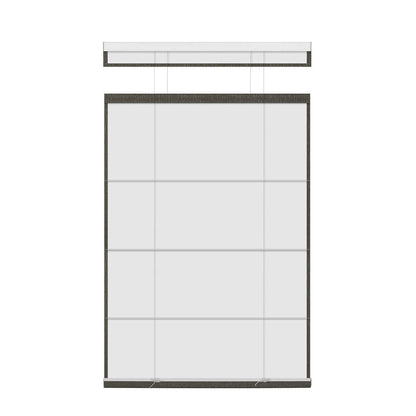 Berissa Linen Look Blackout Flat Fold Top Down Bottom Up Roman Shade: Rear View