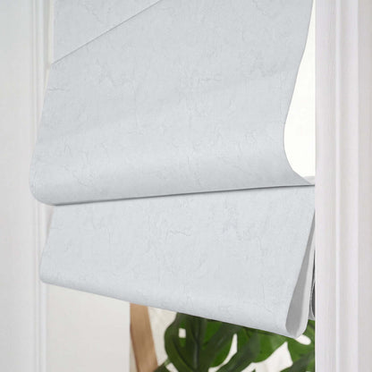 Berissa Ice Marble Texture Blackout No Tool Roman Shades close-up showcasing smooth texture and elegant design.