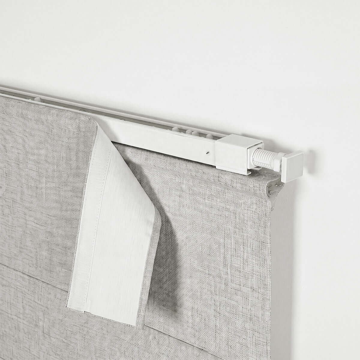 Berissa Charcoal Linen No Tool No Drill TDBU Roman Shades hardware detail