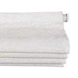 Berissa No Tool Oatmeal Linen Textured Roman Shades: Weave details of the shade when rolled up