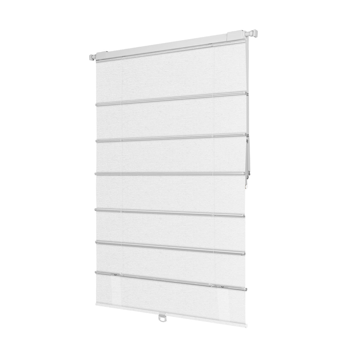 Berissa Double Shades HanDe Series Blackout and Semi View White Roman Shades in a modern setting.