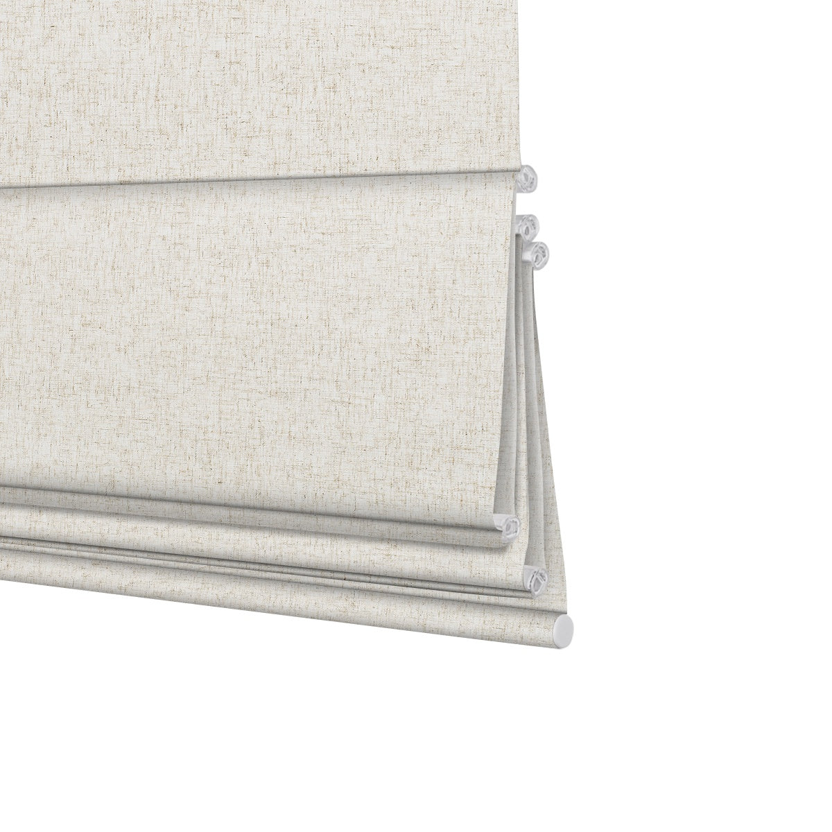 Berissa Linen-Inspired Blackout Fabric With Refined Straw-Tone Striping Roman Shades: Bottom Rail View