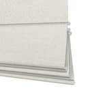 Berissa Linen-Inspired Blackout Fabric With Refined Straw-Tone Striping Roman Shades: Bottom Rail View