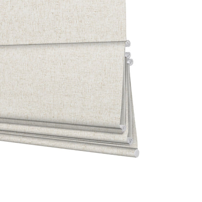 Berissa Linen-Inspired Blackout Fabric With Refined Straw-Tone Striping Roman Shades