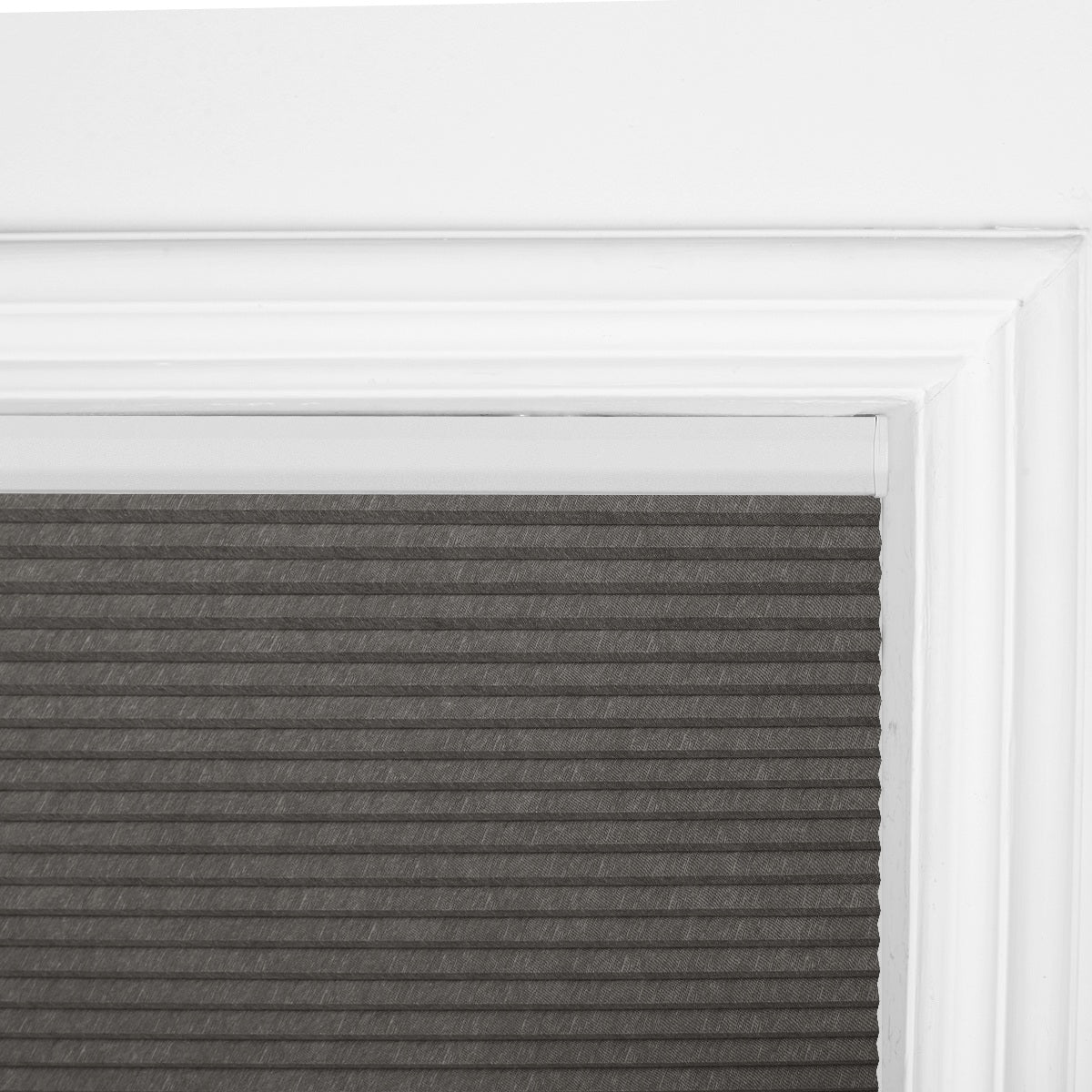 Berissa Blackout  Jacquard Textured Honeycomb Cellular Shades in dark grey with a clean, modern aesthetic.