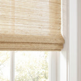 Berissa Natural Soft Glow Woven Bamboo Roman Shade