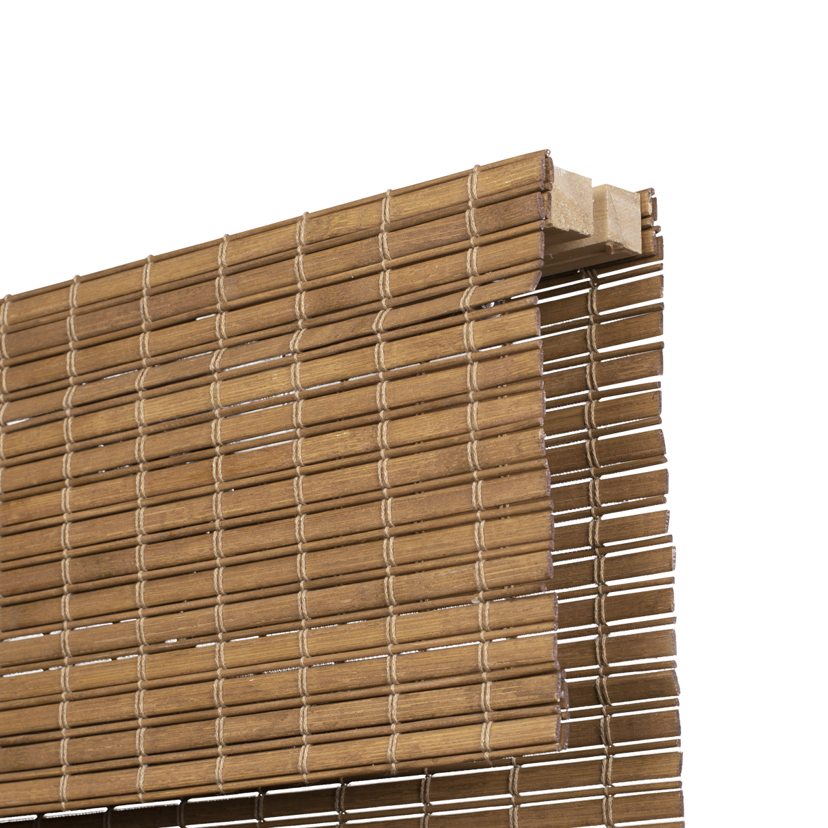 Close-up view of Berissa Cordless Light Filtering Bamboo Roman Shades showcasing natural bamboo texture.