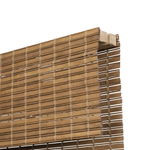Close-up view of Berissa Cordless Light Filtering Bamboo Roman Shades showcasing natural bamboo texture.