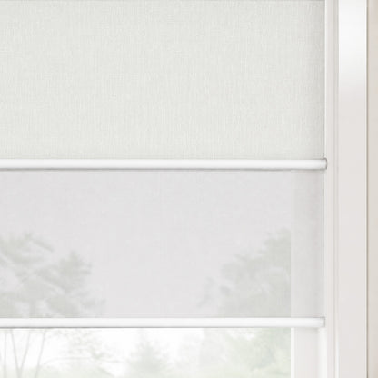 Berissa Cordless Double-Layered Reverse Roll Roller Shades with Valance