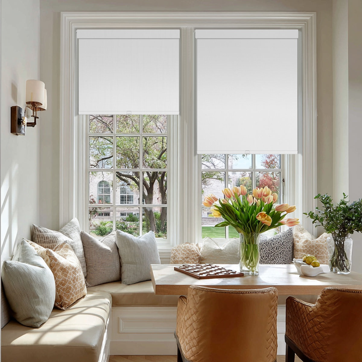 Berissa Integrated Valance Linen Texture Roller Shades