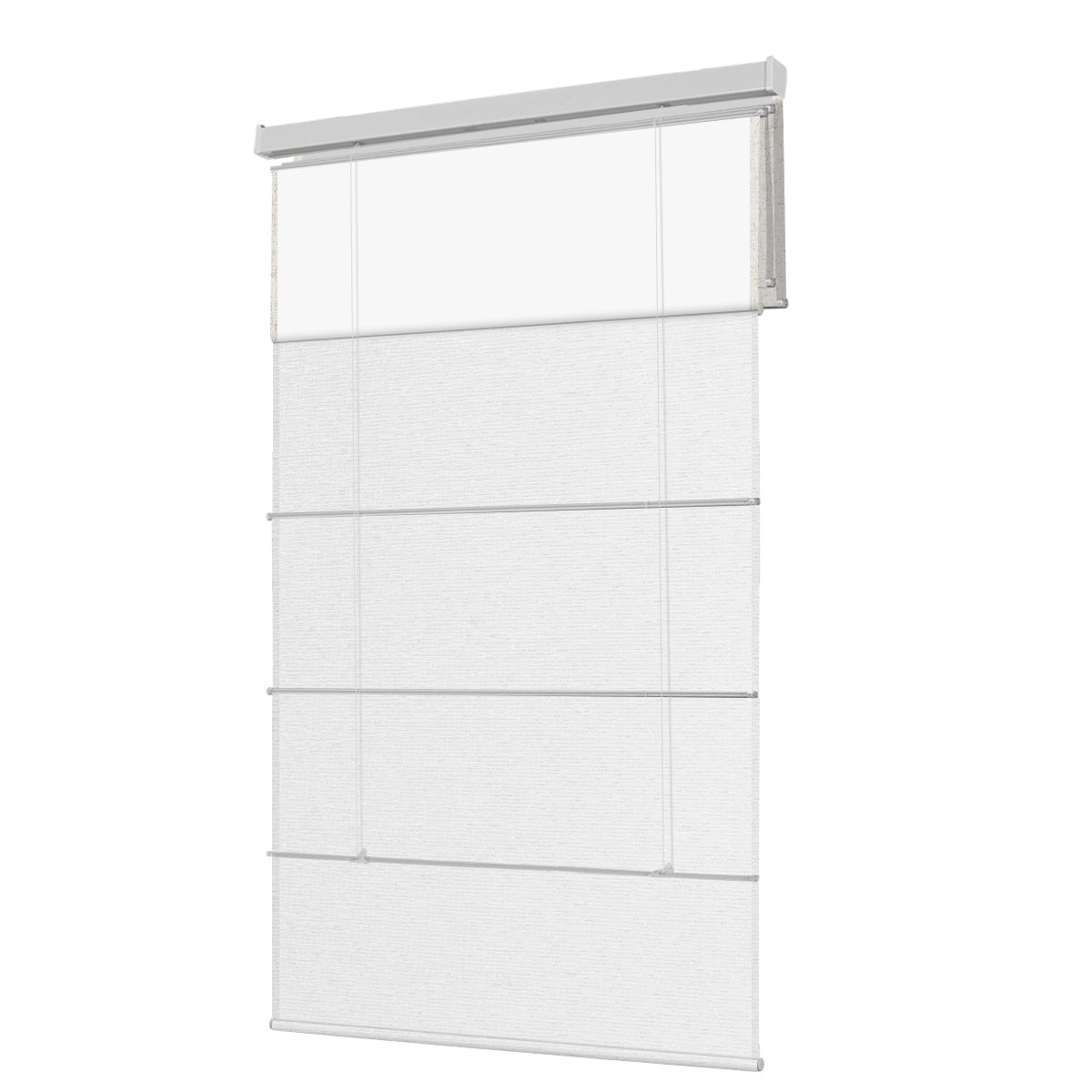 Berissa Day Night Blackout Classical Custom Roman Shades: Rear View