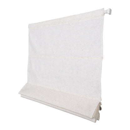 Berissa No Tool Oatmeal Linen Textured Roman Shades: Overall Display