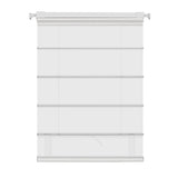 Berissa Classic Obscura Linen Blackout Linen No Drill Roman Shades in white fabric with smooth drape.
