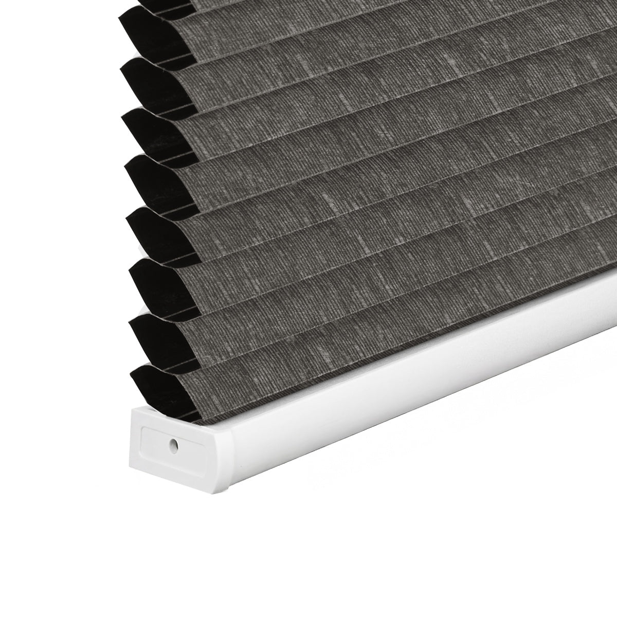 Berissa Blackout  Jacquard Textured Honeycomb Cellular Shades side view showcasing elegant textures and modern design.