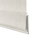 Berissa Linen-Inspired Blackout Fabric With Refined Straw-Tone Striping Roman Shades: Bottom Rail View