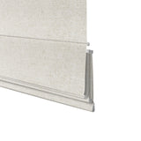 Berissa Linen-Inspired Blackout Fabric With Refined Straw-Tone Striping Roman Shades: Bottom Rail View