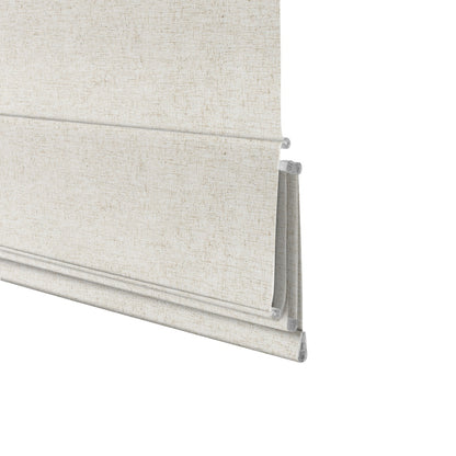 Berissa Linen-Inspired Blackout Fabric With Refined Straw-Tone Striping Roman Shades
