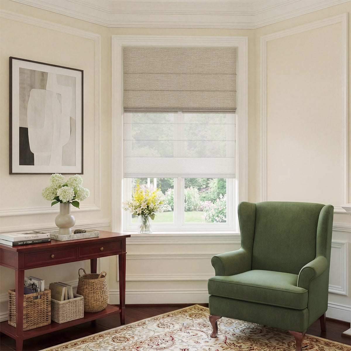 Berissa Double Shades HanDe Series Blackout and Semi View White Roman Shades: Practical Application of Shades