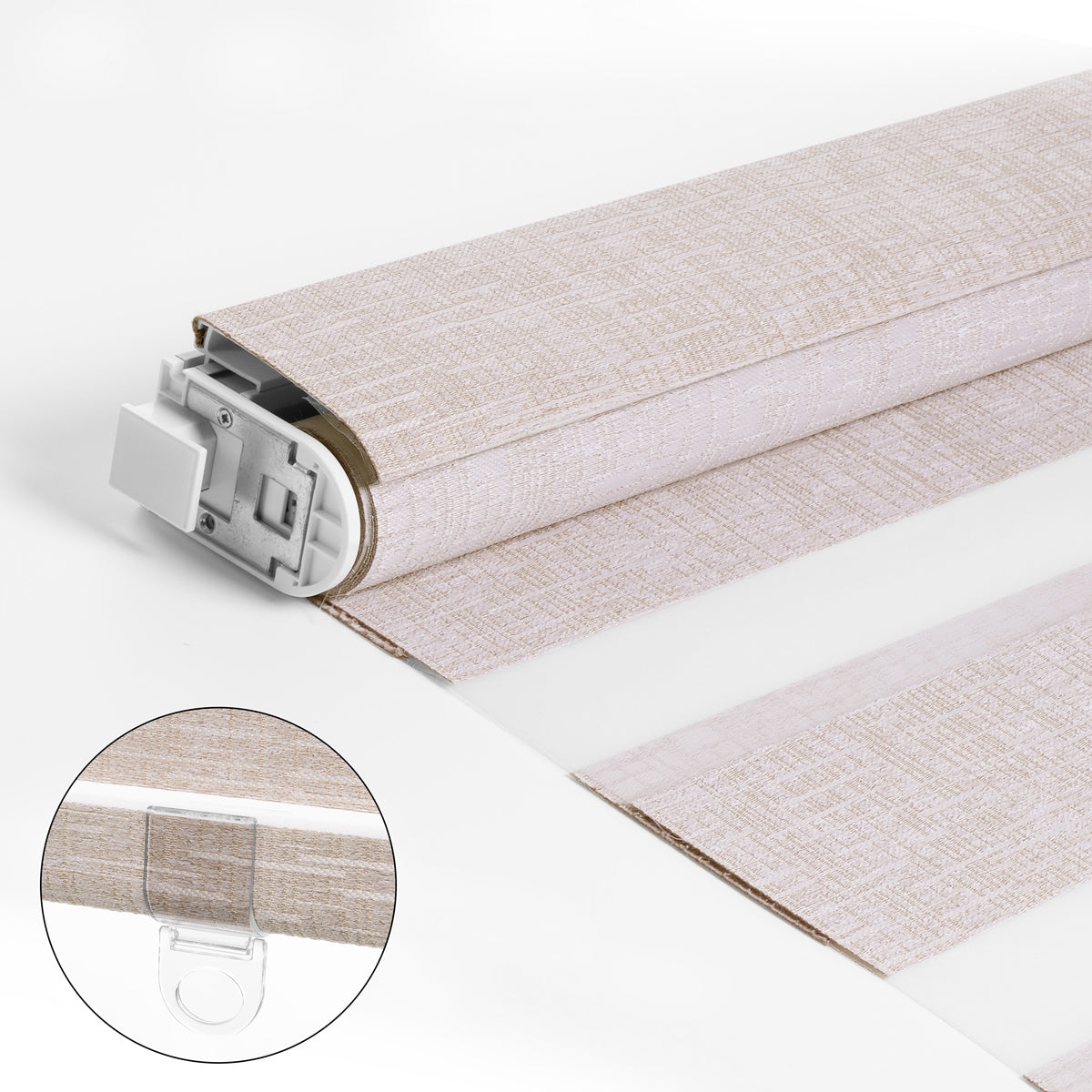 Berissa No Drill Removable Valance Dusty Rose Zebra Shades
