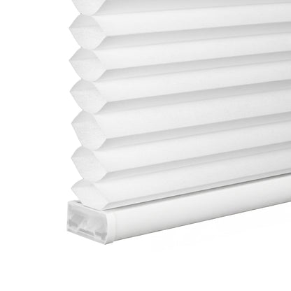 Berissa No Tools No Drill Blackout Light Filtering Double Honeycomb Shades: Bottom Rail View 2