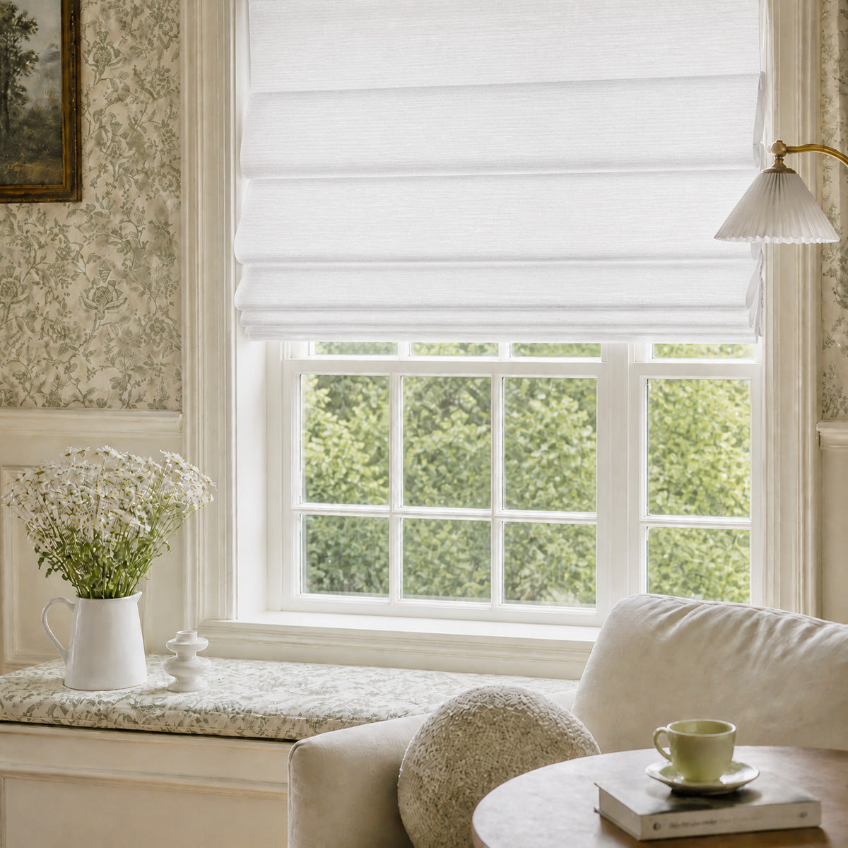 Berissa Soft Fold Sheer Roman Shades Cordless