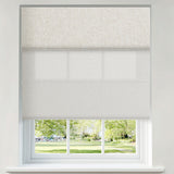 Berissa Custom Blackout and Light Filtering Splicing Motorized Remote Roman Shades: Product Showcase Image 